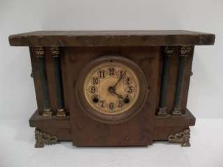 Antique New Haven Mantel Clock   Antique Wood Case Lion Mantel Clock 