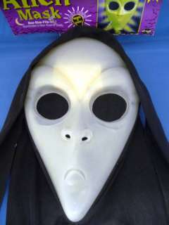 Halloween Hooded Alien Mask Glow in the Dark NEW #08928  