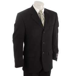 Jeffrey Banks Black Solid Athletic Fit Suit  