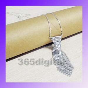 Korean Style Simple Silver Charming Long Tie Necklace  
