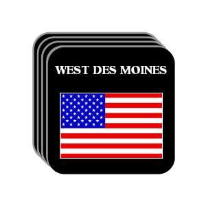 US Flag   West Des Moines, Iowa (IA) Set of 4 Mini Mousepad Coasters