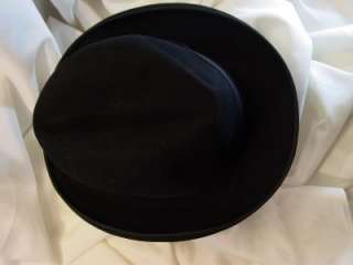 Vtg. CAVANAGH Fedora Homburg Hat Black on Black FINEST FUR FELT Size 7 