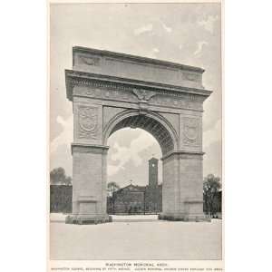  1893 Print Washington Memorial Arch Square New York 
