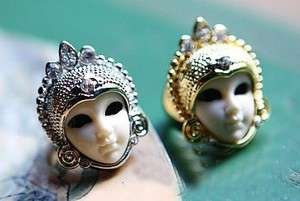 Ancient Silver/gold Egypt Face Baby Mask Ring Size 8  