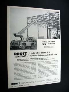 DROTT Go Devil Hydraulic Crane 1966 print Ad  