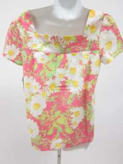 NWT LILLY PULITZER Pink White Cotton Blouse Shirt Sz S  