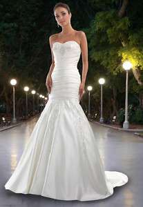 Slim Mermaid Sweetheart Applique Wedding Dress Gown New  