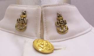 US Navy Decorated Senior Chief Petty Officer Dress White Choker 