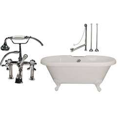 66 inch Acrylic Double Ended Clawfoot Bathtub Package  