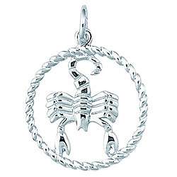 Sterling Silver Scorpio Zodiac Symbol Charm  