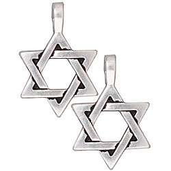 Silverplated Pewter Star of David Charms (Set of 2)  