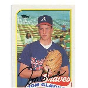  Tom Glavine Autographed/Signed 1989 Topps Card Sports 