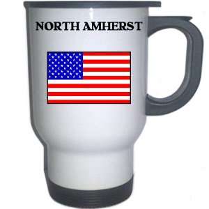 US Flag   North Amherst, Massachusetts (MA) White Stainless Steel Mug