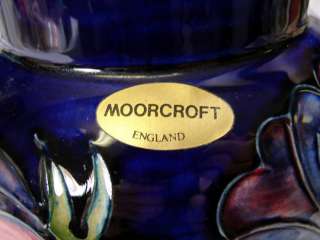 Vintage Moorcroft Pottery ANEMONE Lamp, Cobalt Blue  