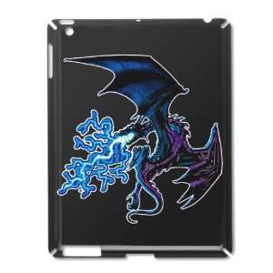  iPad 2 Case Black of Blue Dragon with Lightning Flames 