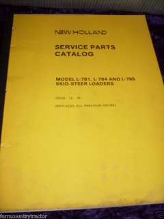 NewHolland L781/784/785 Skid Steer Loader Parts Manual  
