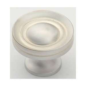     Round knob with indented concentric circles 1 1/4   Satin Silver