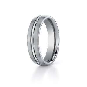 Bechmark Ring Titanium 6mm Comfort Fit Satin Finished Center Concaved 