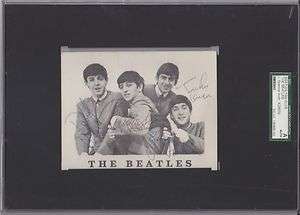 Beatles JOHN LENNON & RINGO STARR Signed Fan Club POSTCARD PSA/DNA 