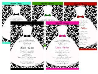 PERSONALIZED DAMASK BRIDAL SHOWER PARTY INVITATIONS  