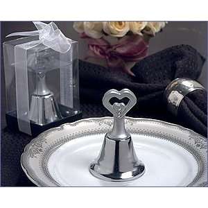  Silver Open Heart Bell With Stones   Wedding Party Favors 