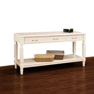 Hampton White 3 drawer Console Table  