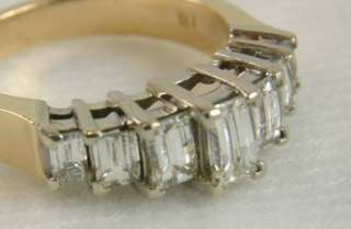 LADIES SOLID 14K ROYALCREST EMERALD CUT DIAMOND RING  