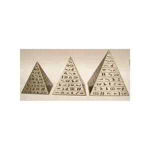  Bronze hieroglyphic Pyramids (Set of 3) 