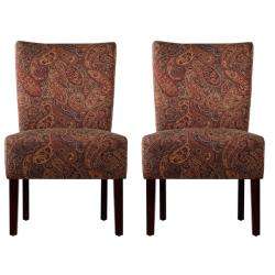   Emma Paisley Upholstered Armless Chairs (Set of 2)  