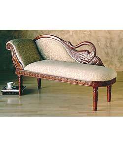 Carved Swan Chaise Lounge  