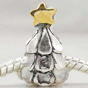 925 AUTH STERLING SILVER EUROPEAN BEAD CHRISTMAS TREE CHARM  