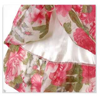 Women Summer Tunic Chiffon Flower Dress  