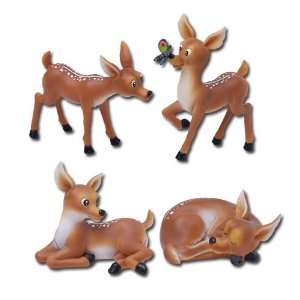   Figurine Baby Deers Hand Painted resin Animal Set of 4