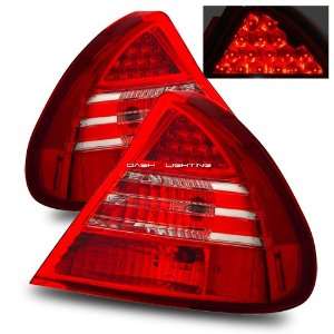  99 02 Mitsubishi Mirage LED Tail Lights   Red Clear 