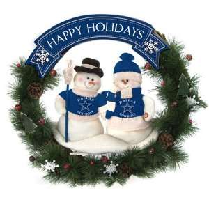  Pack of 2 NFL Dallas Cowboys 20 Snowmen Christmas Wreaths 