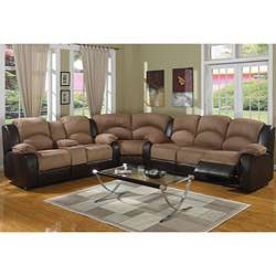   Ann Microfiber/ Leather Sectional Reclining Sofa  