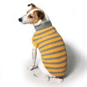    Eco Friendly Stripe Dog Sweater 20 GREY/YELLOW
