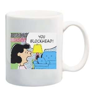  PEANUTS LUCY YOU BLOCKHEAD COMIC Mug Coffee Cup 11 oz 