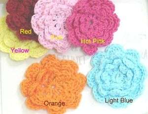 10 Cotton Crochet Spring Flower Applique 2 A013 Mixed  