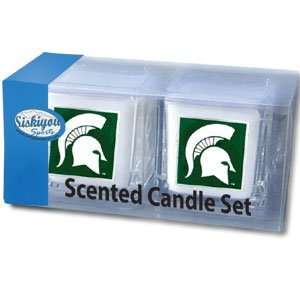 Michigan State Spartans 2 pack of 2x2 Candle Sets   NCAA College 