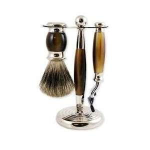 Vulfix Old Original Pure Badger Faux Horn 3pc Shaving Set 