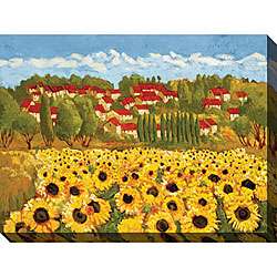 Cecile Broz Sunflower Field II Giclee Canvas Art  
