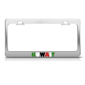  Kuwait Flag Country Metal license plate frame Tag Holder 