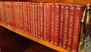 SHAKESPEARES WORKS 40 Volumes LEATHER BINDING Antique  