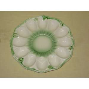   Round Deviled Egg Serving Dish Plate   Made In Japan 