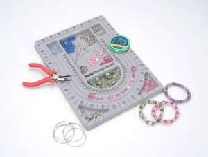 JEWELRY MAKING STARTER KIT with BEAD BOARD & GOLD FINDING SUPPLIES 