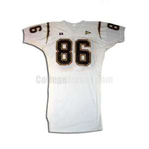 White No. 86 Game Used Kent State Russell Football Jersey  