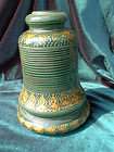 Vintage Enamel painted bell shape Light Shade gold trim