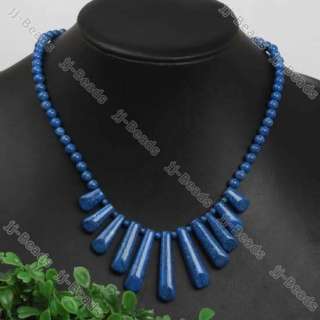 1P Howlite Turquoise Round Stick Bead Necklace 12 Style  