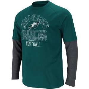  Philadelphia Eagles Green Read and React Two Fer T Shirt 